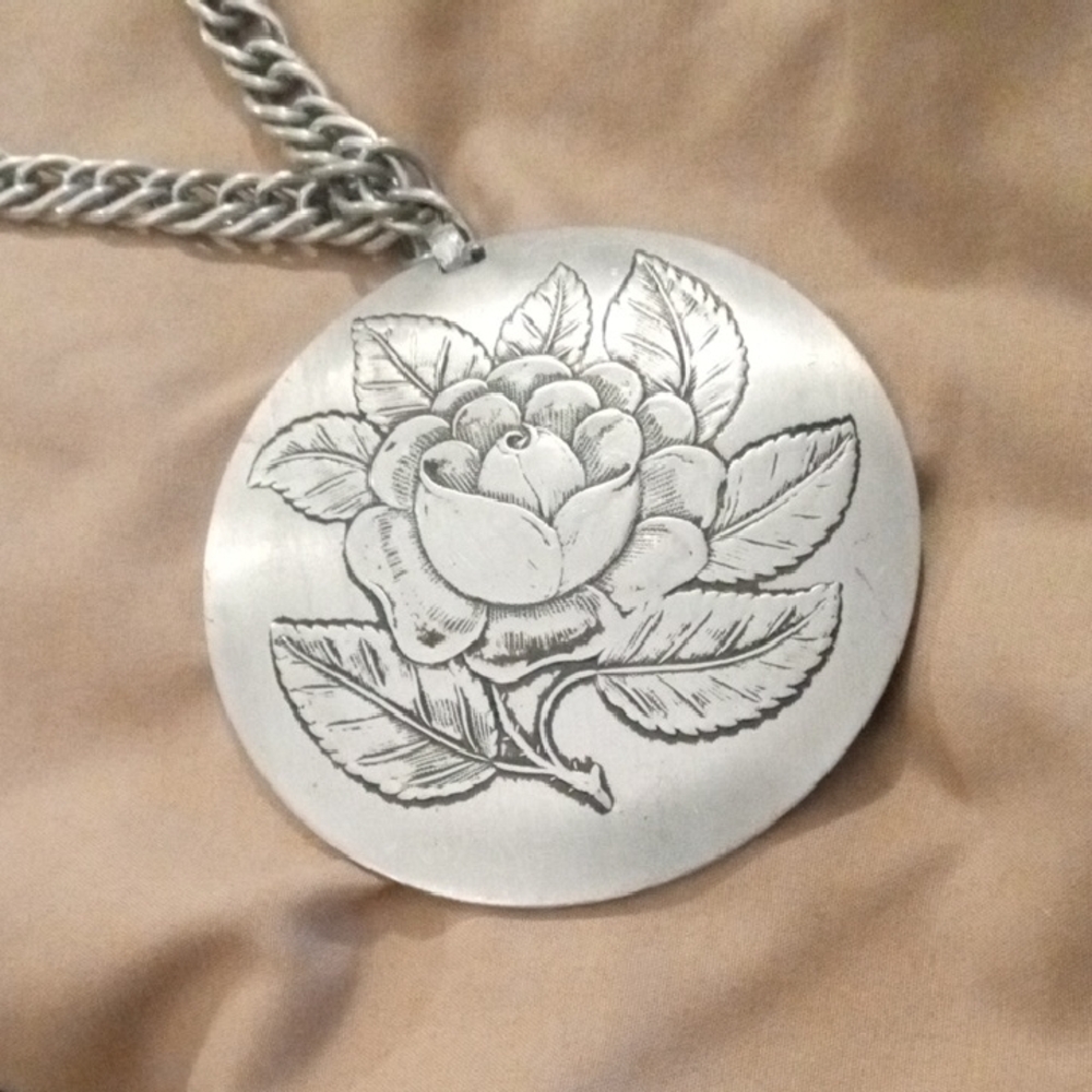 Vintage Rose Pendant Necklace